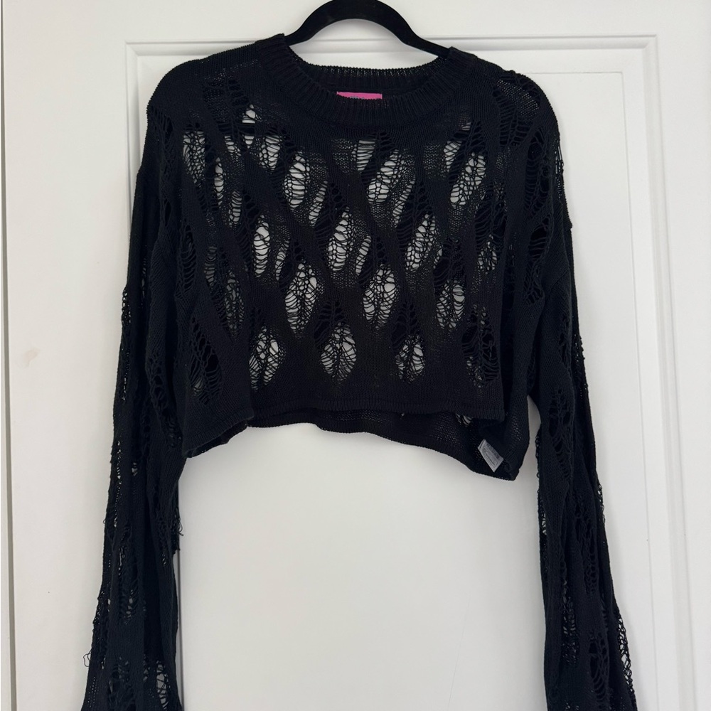 Black Knit Women's Top